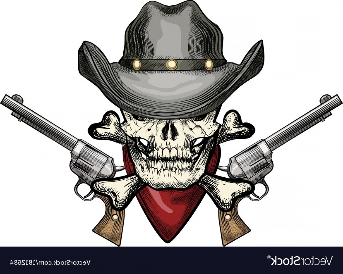 1200x958 Skull In Cowboy Hat Vector Hoodamathrun