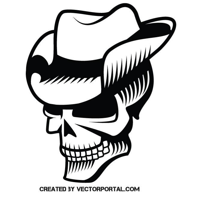 660x660 Skull With Cowboy Hat Vector Image Clip Art In Hat Vector