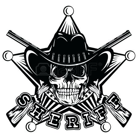 450x450 Skulls With Cowboy Hats Vector Illustration Skull In Hat