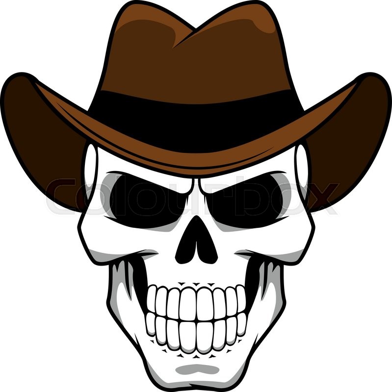 799x800 Spooky Cowboy Skull Character With Stock Vector Colourbox