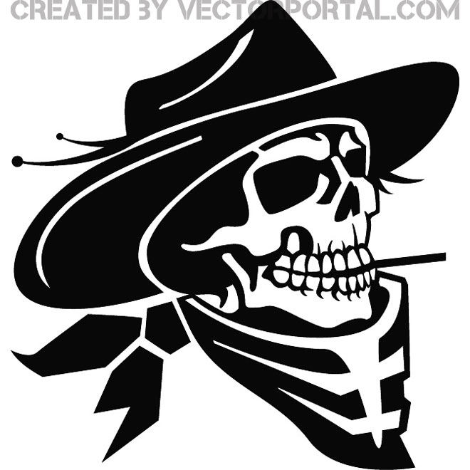660x660 Cowboy Skull Free Vector