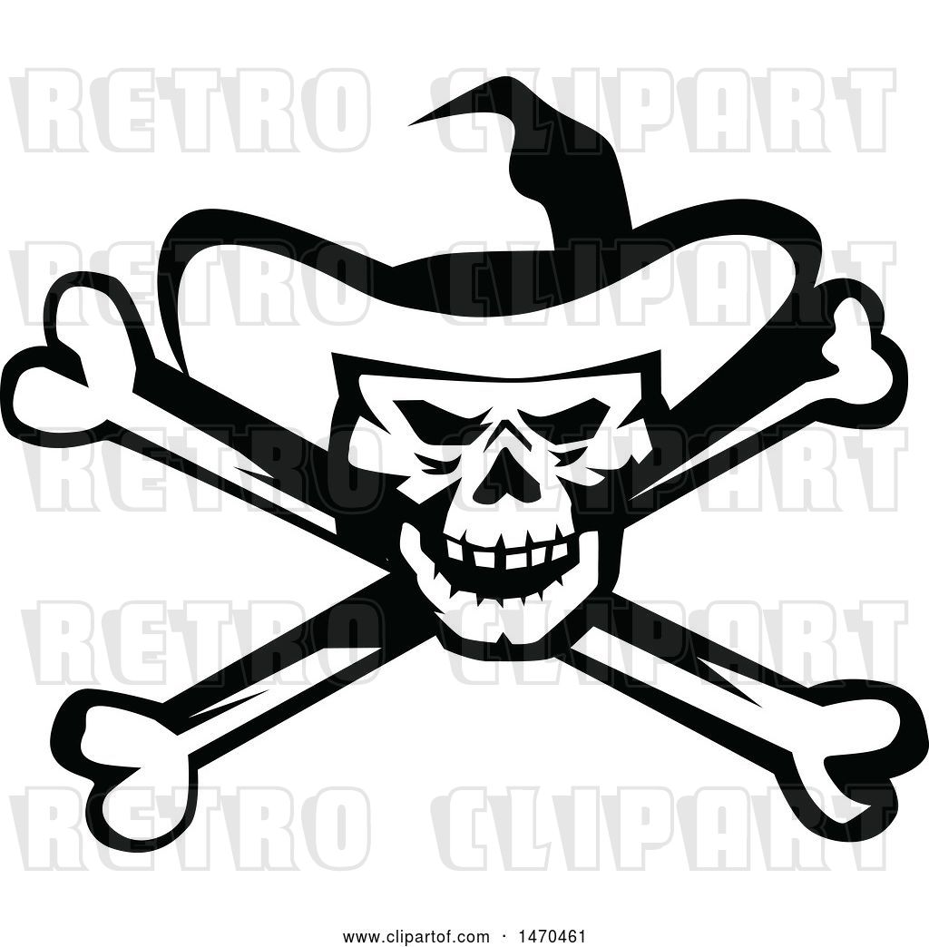 1024x1044 Vector Clip Art Of Retro Cowboy Skull And Cross Bones