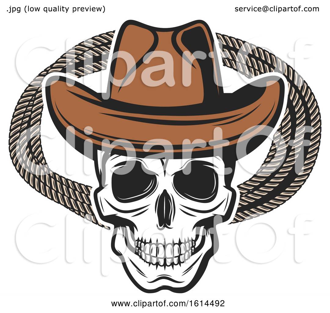 1080x1024 Clipart Of A Wild West Cowboy Skull Wearing A Hat