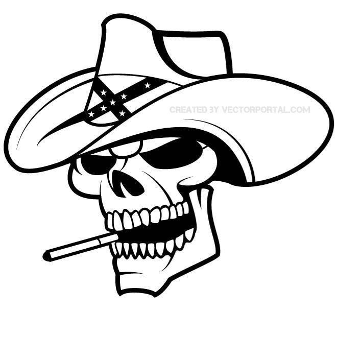 660x660 Cowboy Skull Graphics Free Vector
