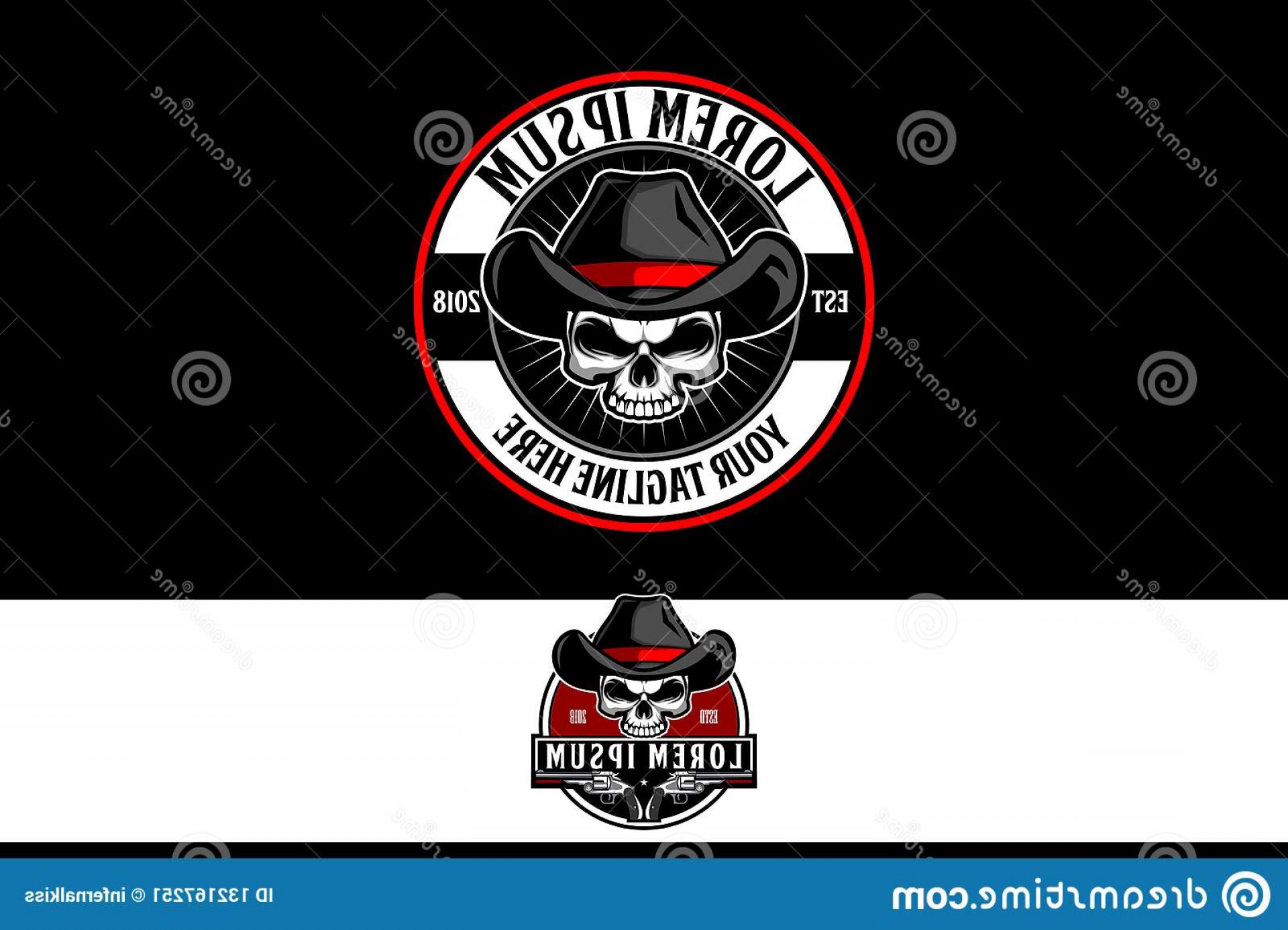 1920x1387 Cowboy Skull Guns Emblem Vector Logo Template Printing Needs Label