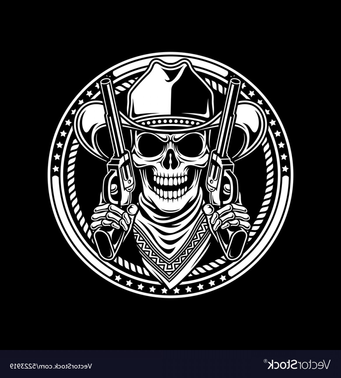 1170x1296 Cowboy Skull Hold Guns Vector Soidergi