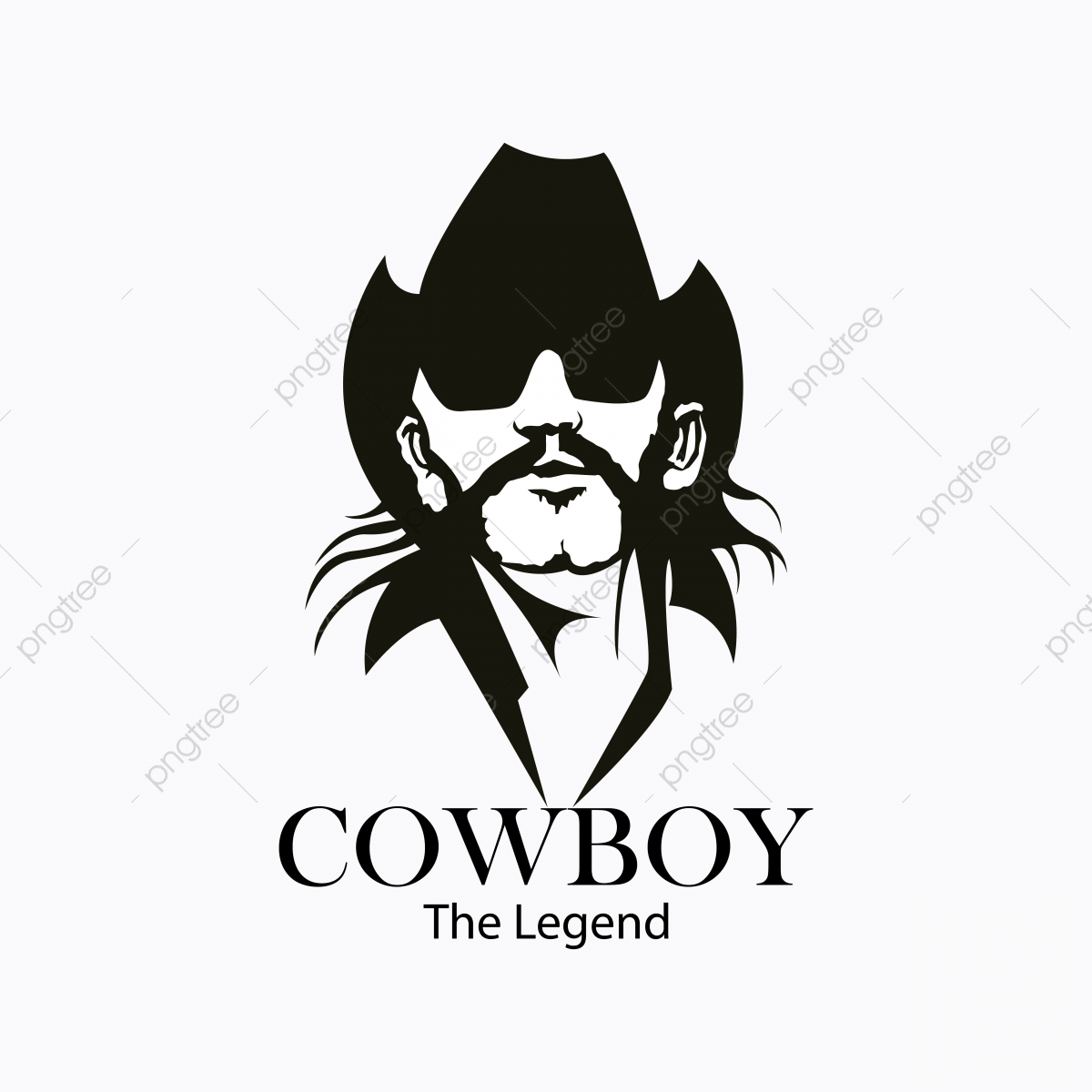 1200x1200 Cowboy Vector Illustration Design, Cowboy, West, Wild Png