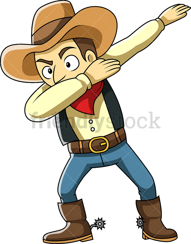 798x1020 Dabbing Cowboy Cartoon Clipart Vector