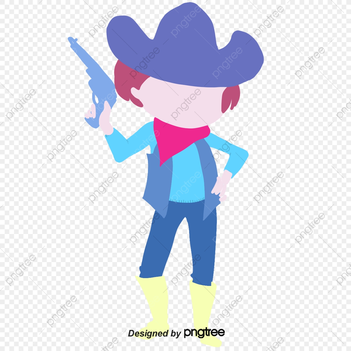 1200x1200 Vector Cartoon Cowboy Gun, Cartoon Vector, Cowboy Vector, Gun