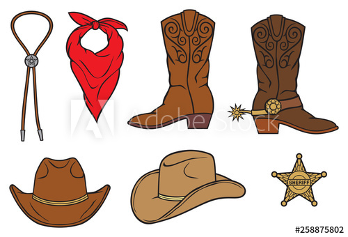 500x340 Cowboy Vector Icons Sheriff Badge
