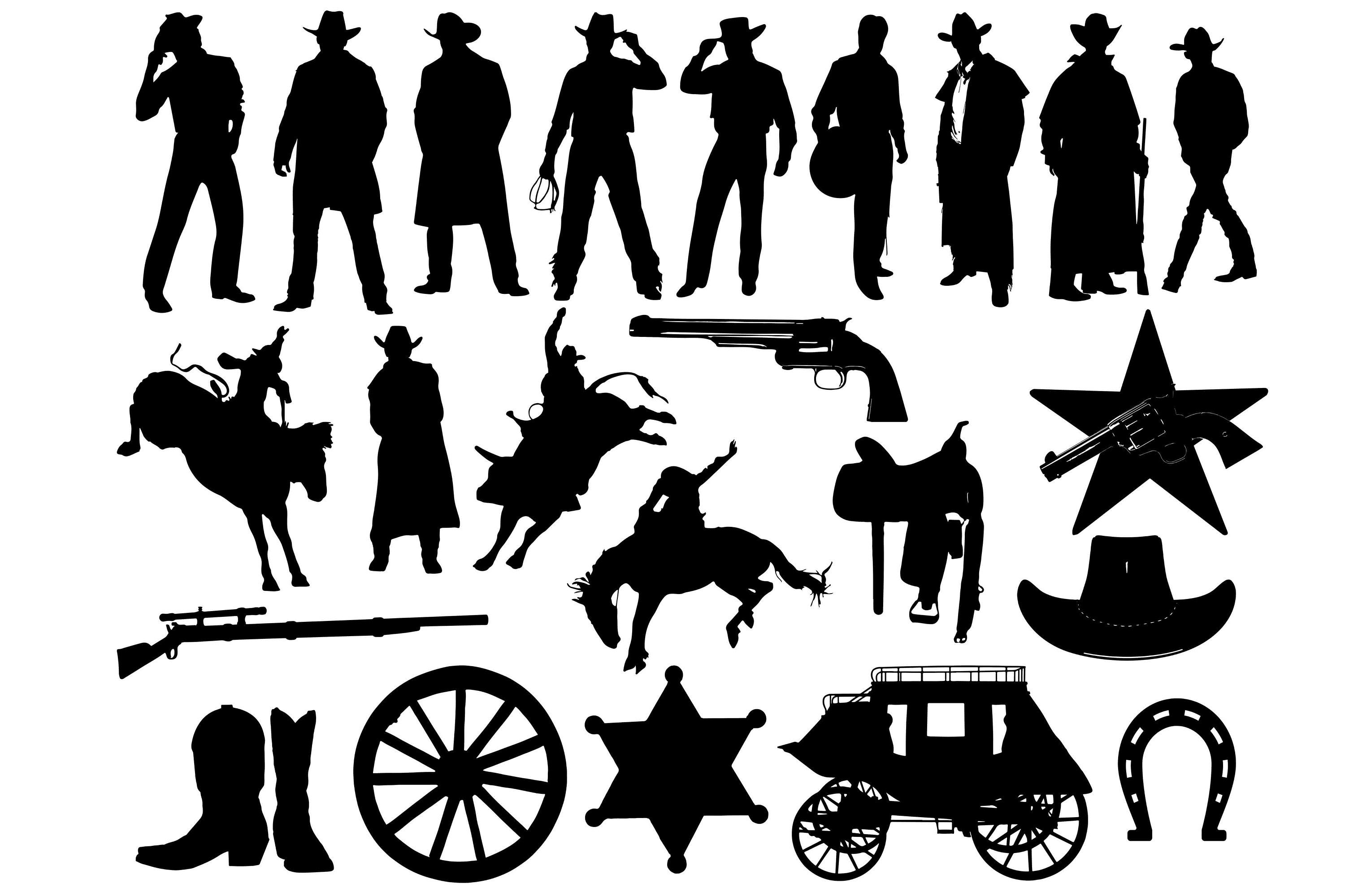 3000x2000 Cowboy Silhouette Cowboy Clip Art Cowboy Illustration Etsy