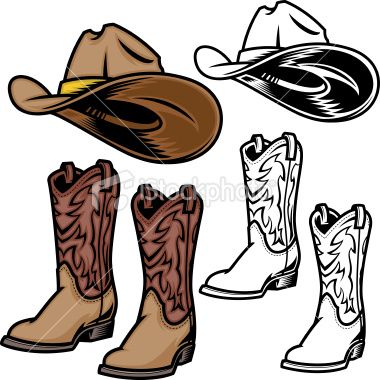 380x380 This Is A Simple Illustration Of A Cowboy Hat And Boots This