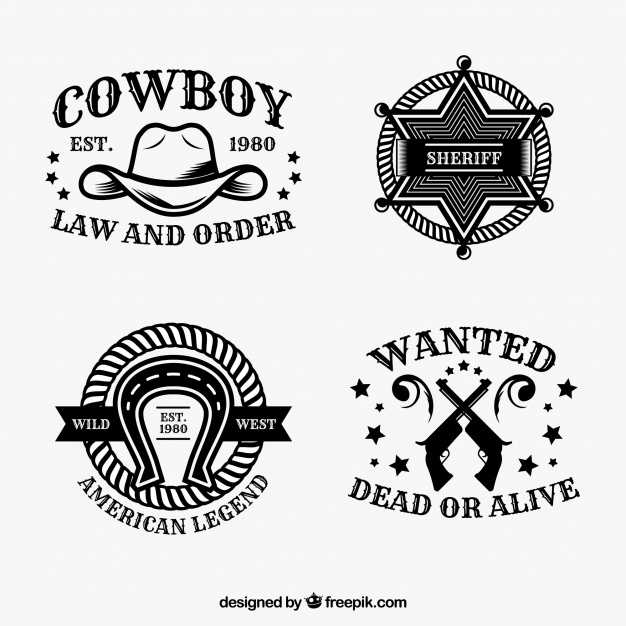 626x626 Cowboy Label Set Vector Free Download