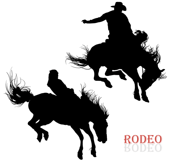 600x566 Free Cowboy Riding Horse In Rodeo Vector Art Files, Vectors