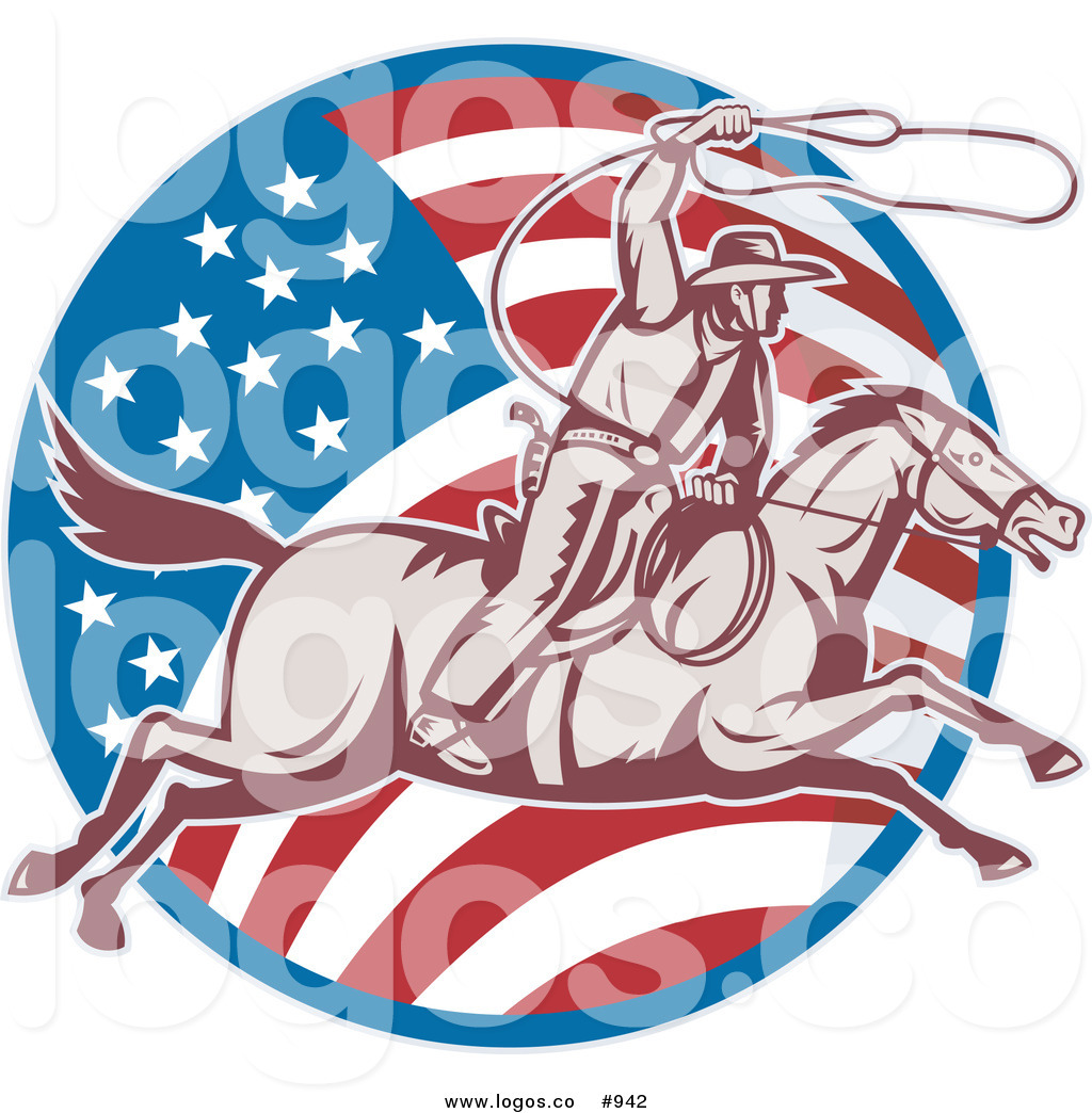 1024x1044 American Rodeo Cowboy Royalty Free Vector Logo