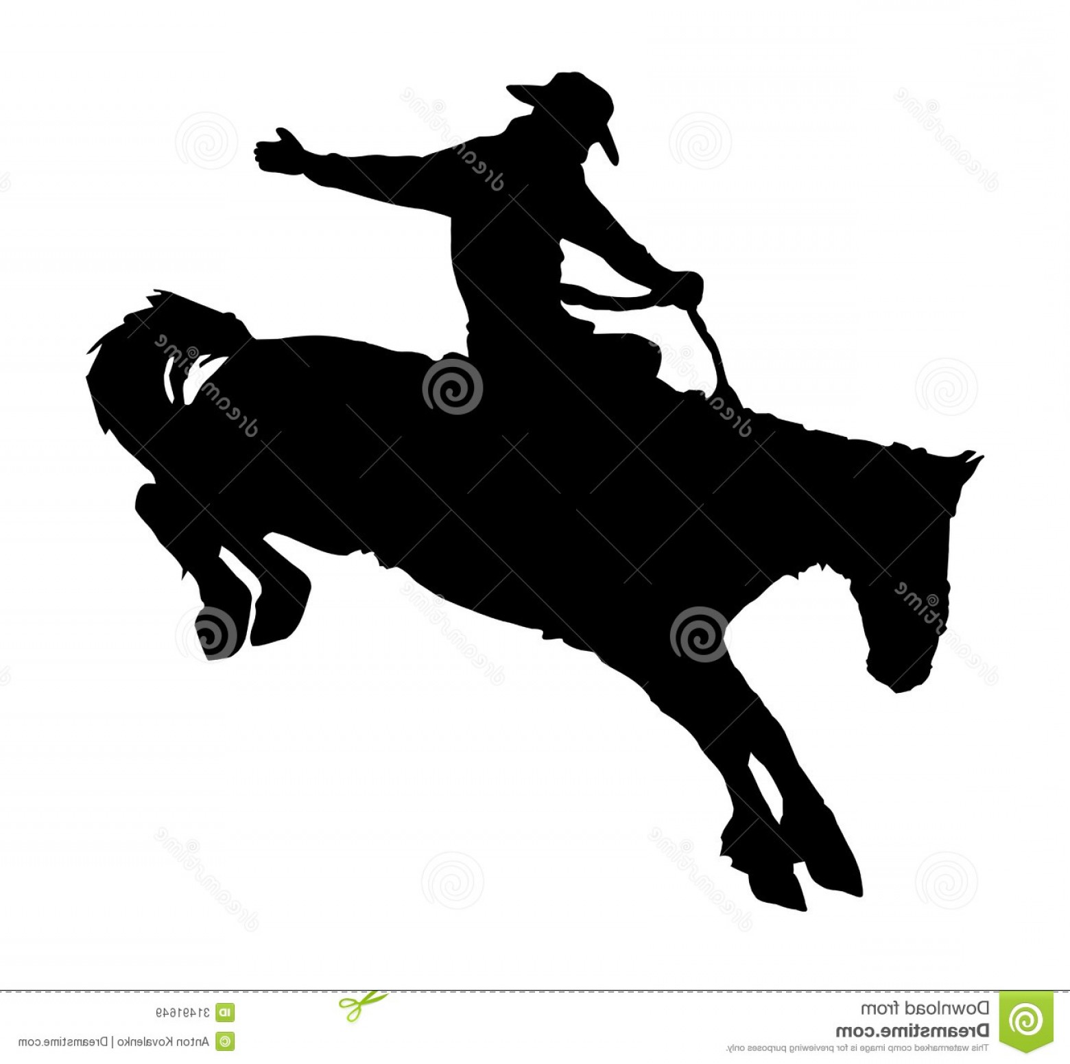 1560x1551 Royalty Free Stock Images Cowboy Riding Horse Rodeo Vector