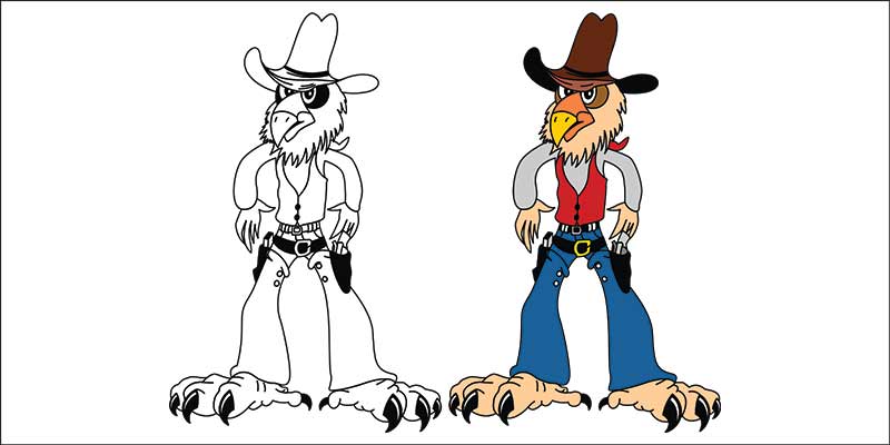 800x400 Cardinal Cowboy Vector Design