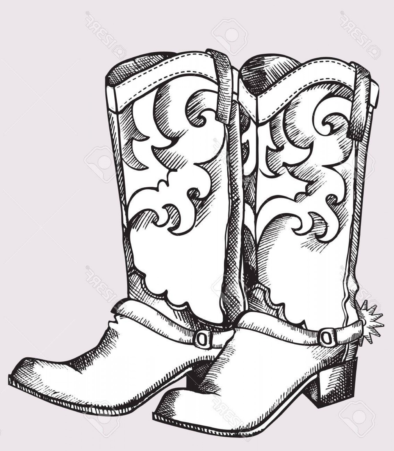 Cowgirl Boots Vector at Vectorified.com | Collection of Cowgirl Boots