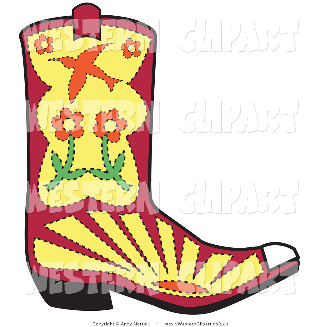 Vector Western Clip Art Of A Pink Cowgirl Boot With Flowers 1024x1044 Vector Western Clip Art Of A Pink Cowgirl Boot With Flowers