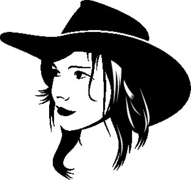 626x589 Cowboy Girl Face With Hat Vector Free Download