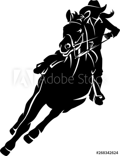 Cowgirl Racer Silhouette 384x500 Cowgirl Racer Silhouette