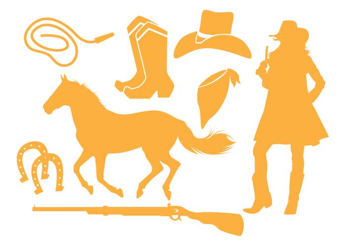 Cowgirl Silhouette Vectors 700x490 Cowgirl Silhouette Vectors