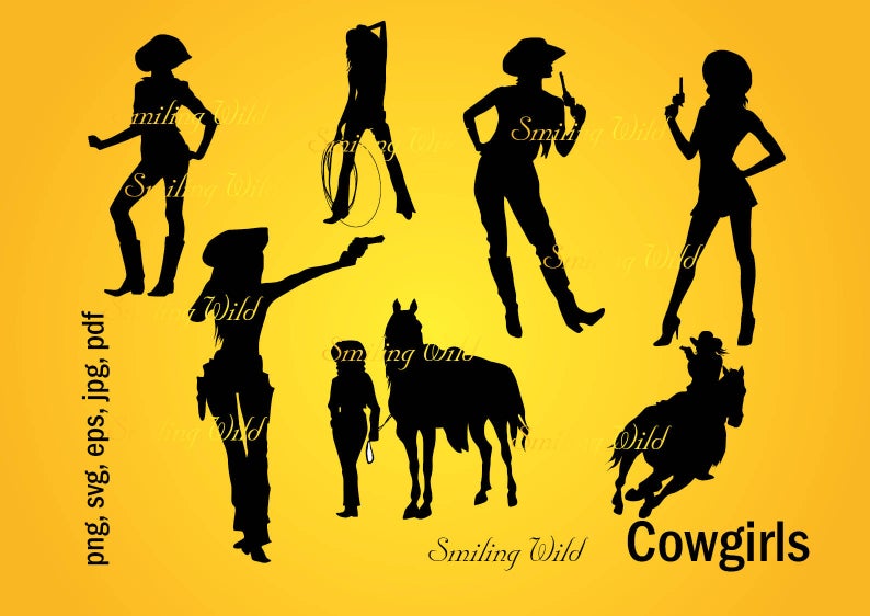 Cowgirl Silhouette Vector at Vectorified.com | Collection of Cowgirl ...