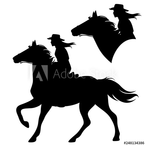 Cowgirl Riding Running Horse 500x500 Cowgirl Riding Running Horse