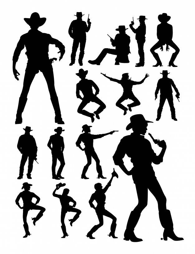 Cowboy And Cowgirl Detail Silhouette Vector Premium Download 626x816 Cowboy And Cowgirl Detail Silhouette Vector Premium Download