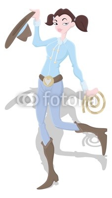 227x400 Cowgirl Vector Summer Wall Mural Traveler Wallpaper Murals