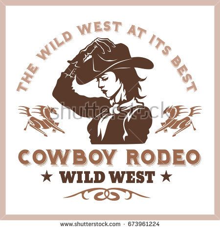 450x470 American Cowboy Rodeo Poster With Cowgirl