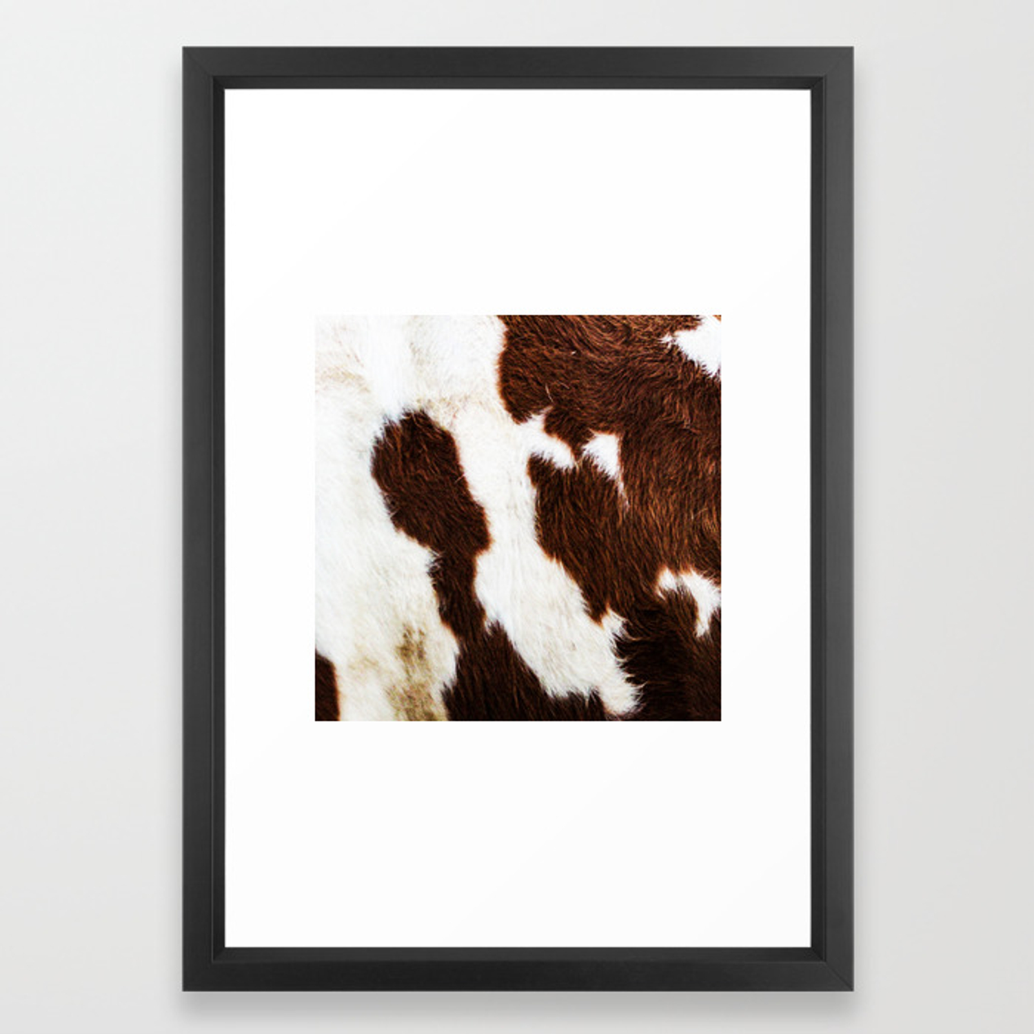 1500x1500 Cowhide Brown Spots Framed Art Print