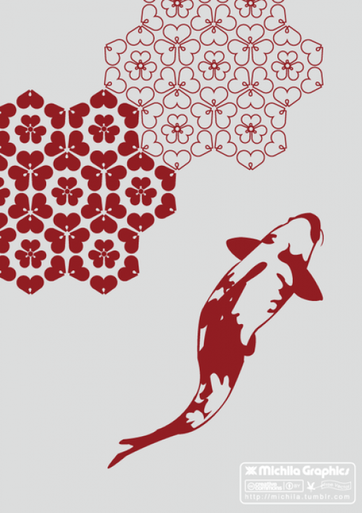518x733 Koi Fish Vector
