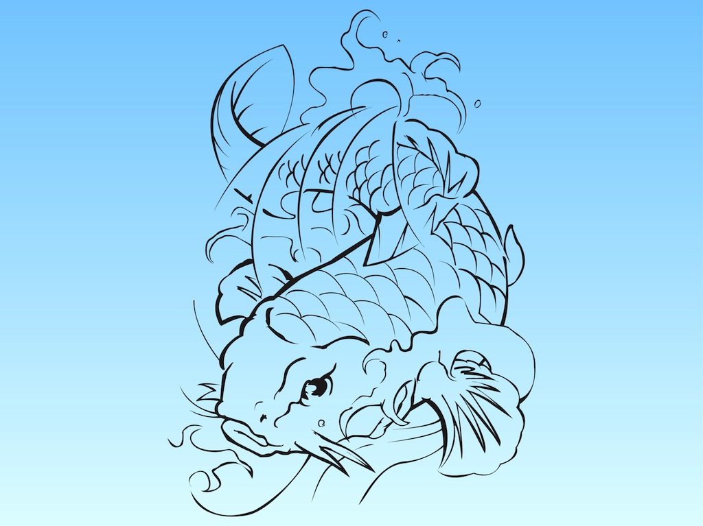 1024x767 Koi Fish Vector Vector Art Graphics