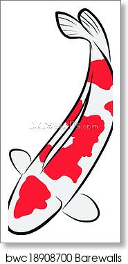 185x382 Koi Fish Vector, Art Print Barewalls Posters Prints