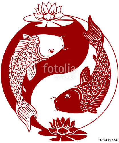 417x500 Yin Yang Koi Fish Vector Illustration Stock Image And Royalty