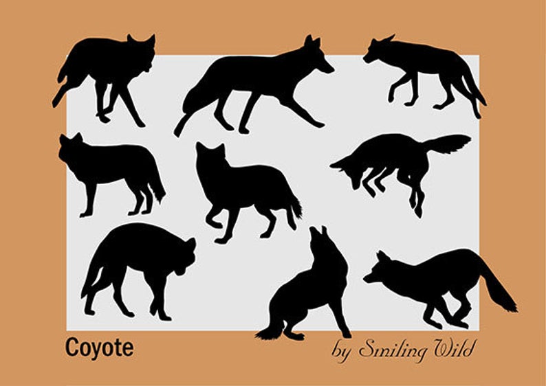Coyote Silhouette Clipart Woodland Animal Cutout Printable Etsy 794x562 Coyote Silhouette Clipart Woodland Animal Cutout Printable Etsy