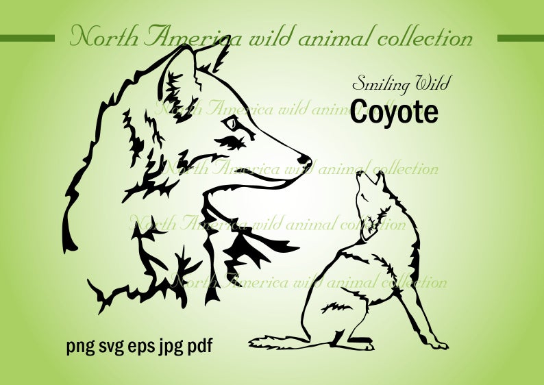 Coyote Vector Graphic Art Wild Animal Clipart Coyote Etsy 794x562 Coyote Vector Graphic Art Wild Animal Clipart Coyote Etsy