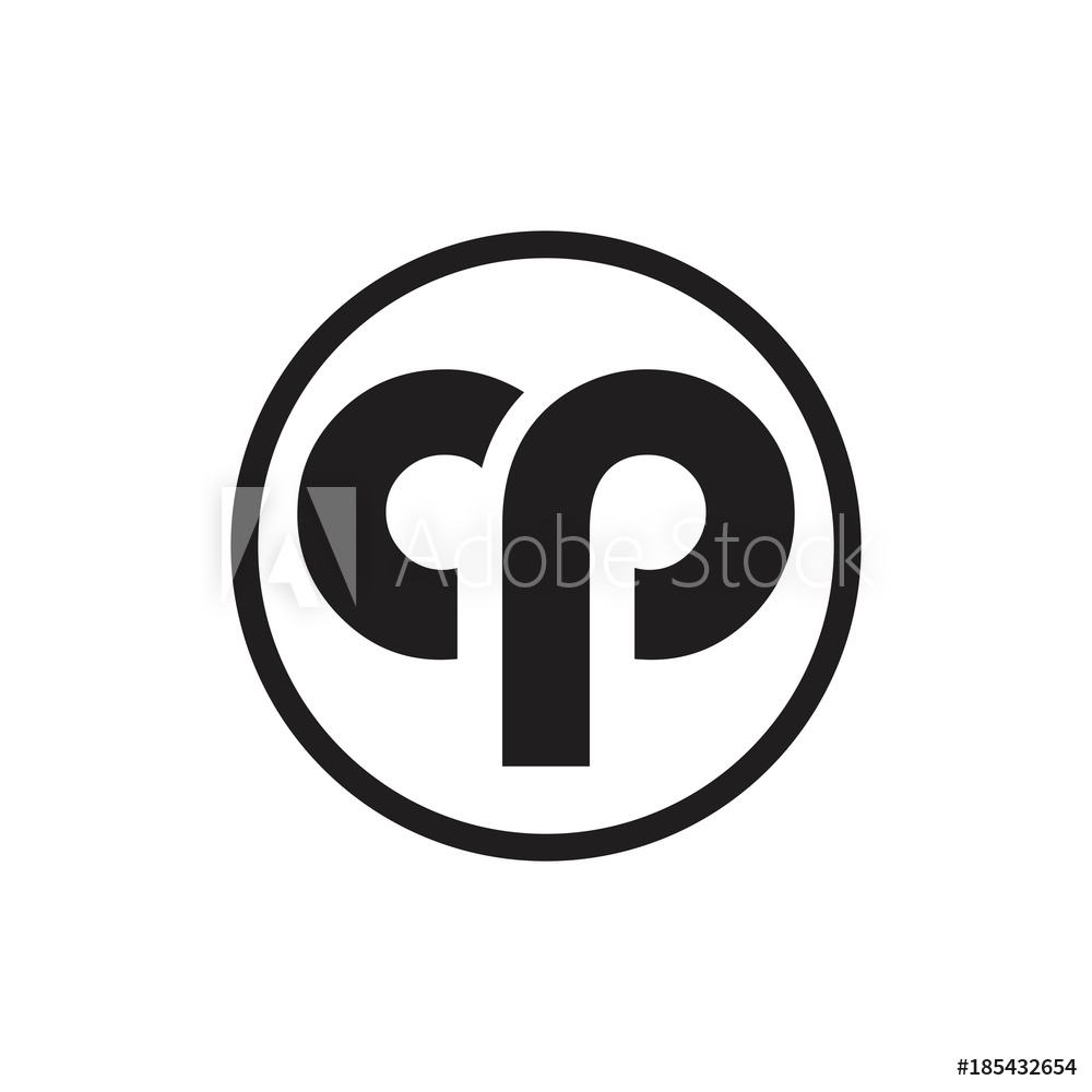 1000x1000 Photo Art Print Initial Letter Cp In A Circle Logo Vector