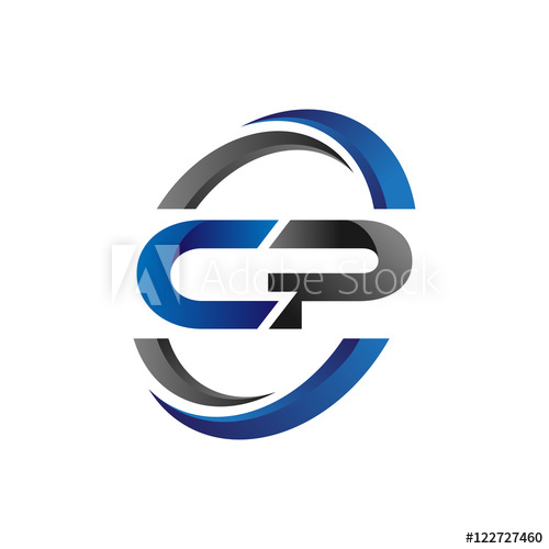 500x500 Simple Modern Initial Logo Vector Circle Swoosh Cp