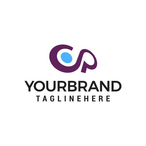 490x490 Letter Cp Logo Design Concept Template Vector