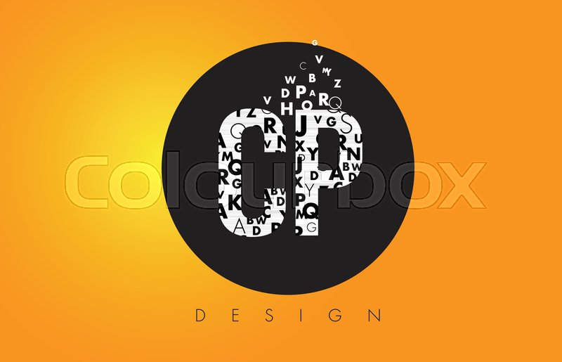 800x515 Cp C P Logo Design Made Of Small Stock Vector Colourbox