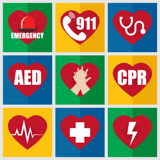 Set Of Emergency Flat Icon About First Aid And Cpr Vector 626x626 Set Of Emergency Flat Icon About First Aid And Cpr Vector