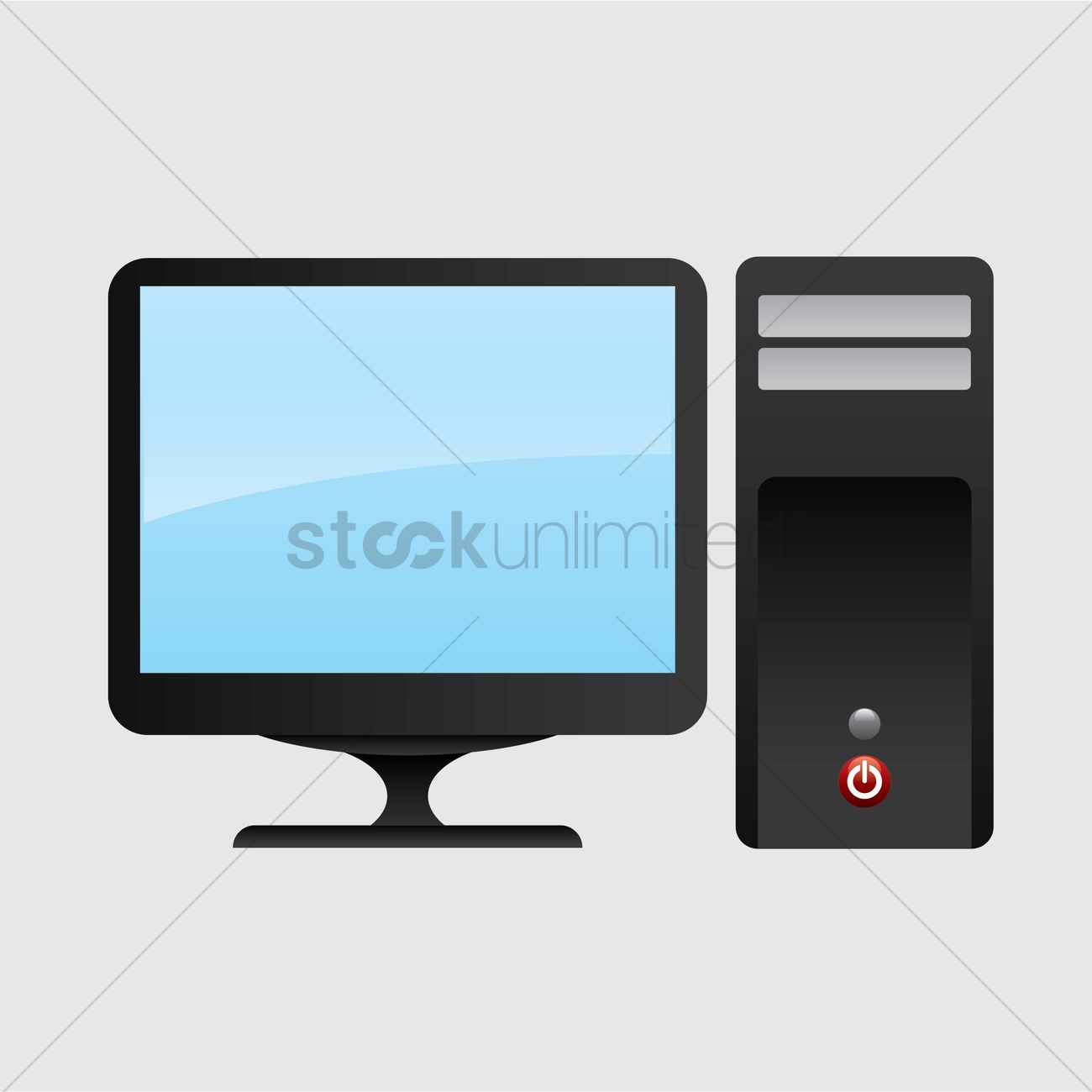 1300x1300 Free Monitor And Cpu Vector Image