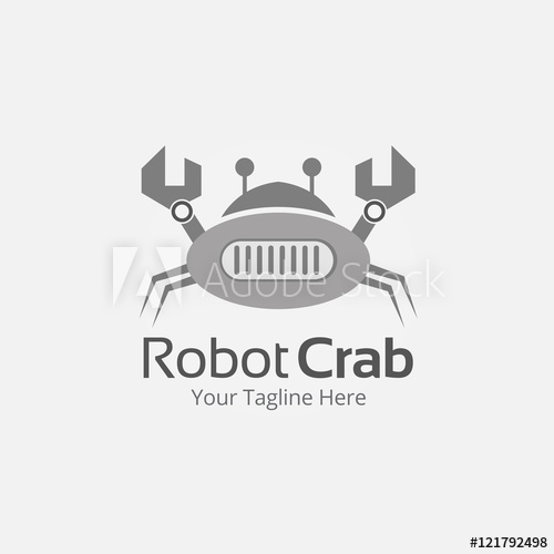 500x500 Robot Crab Logo Vector Template