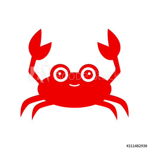 Funny Red Crab Crab Silhouette Vector Icon Isolated On White 500x500 Funny Red Crab Crab Silhouette Vector Icon Isolated On White