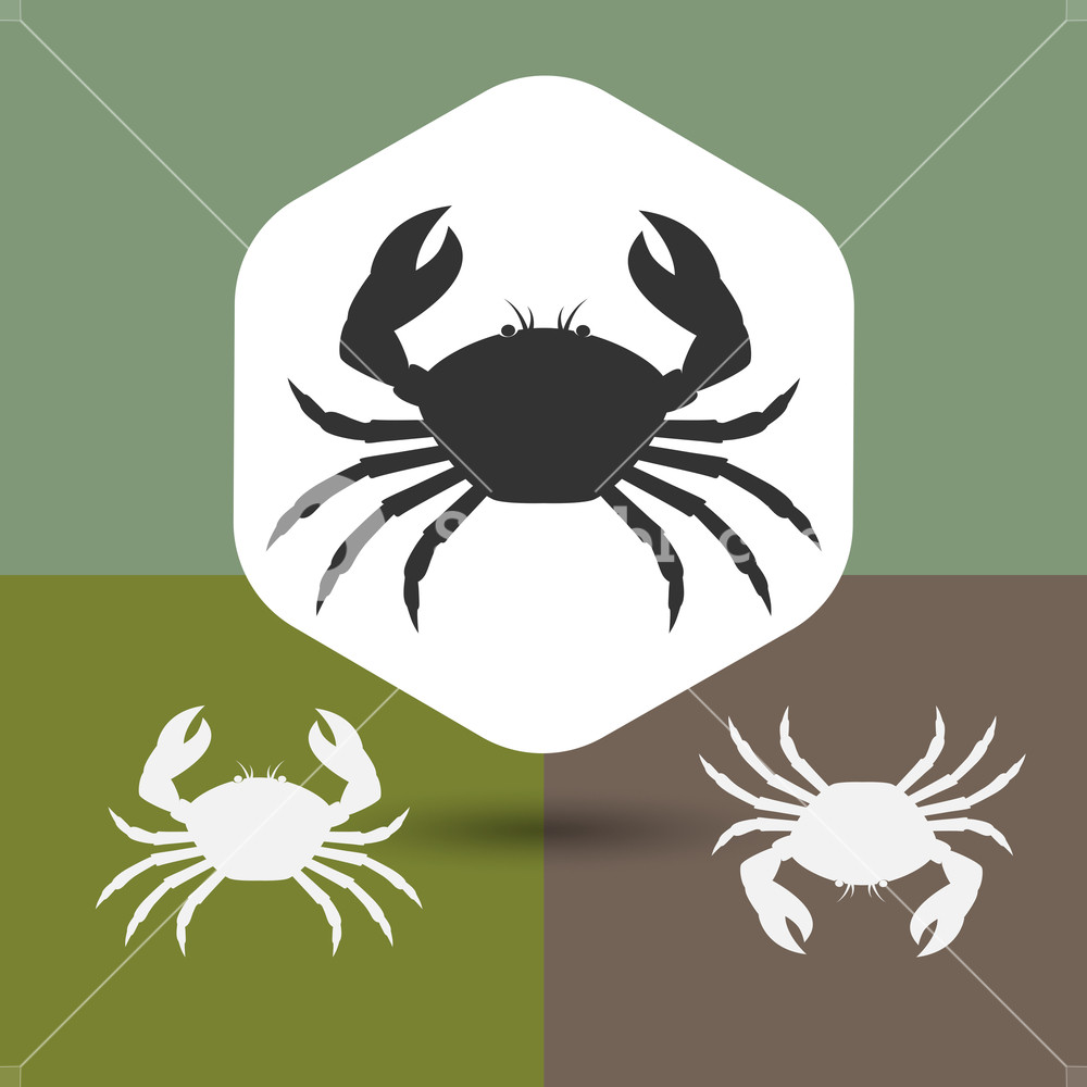 1000x1000 Crab Silhouettes Vector Illustration Royalty Free Stock Image