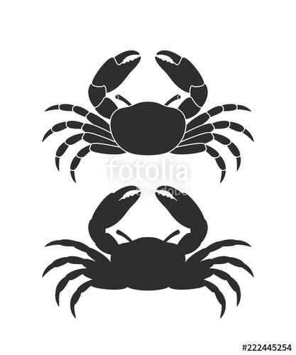 417x500 Crab Logo Isolated Crab On White Background Silhouette Stock
