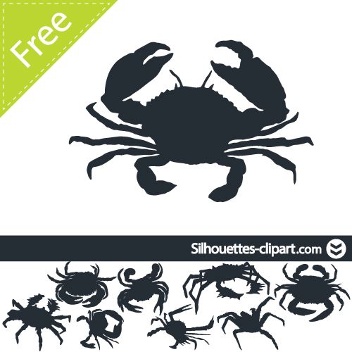 500x500 Crabs Vector Silhouettes Silhouettes Silhouette, Silhouette
