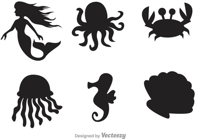 700x490 Sea Life Silhouette Icons